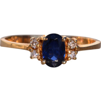 SOLD - The 140th Avenue: Natural Sapphire and Diamond Ring in Yellow Gold