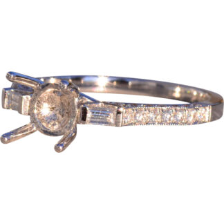 White Gold and Natural Diamond Semi Mount