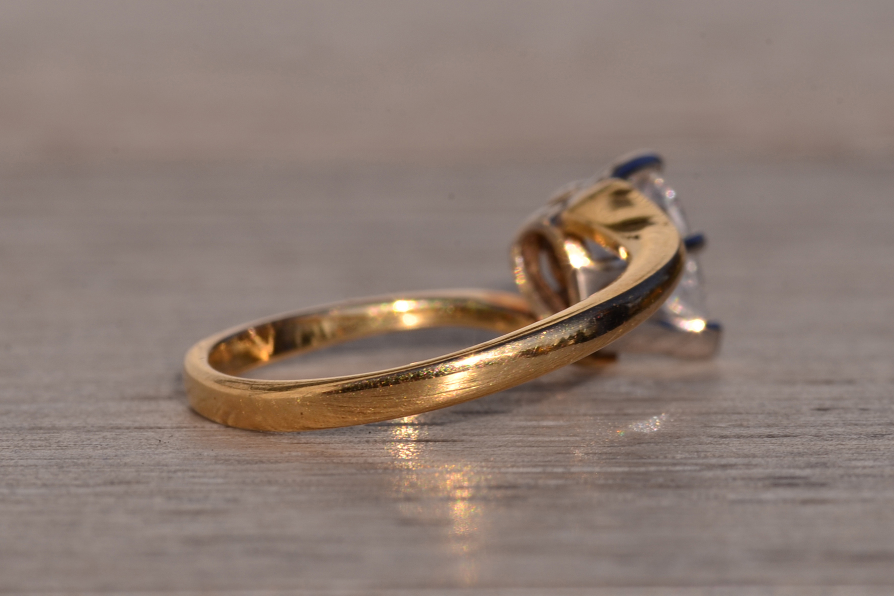 The 116th Avenue: Pear Shaped Bypass Style Engagement Ring in Yellow Gold - Image 5