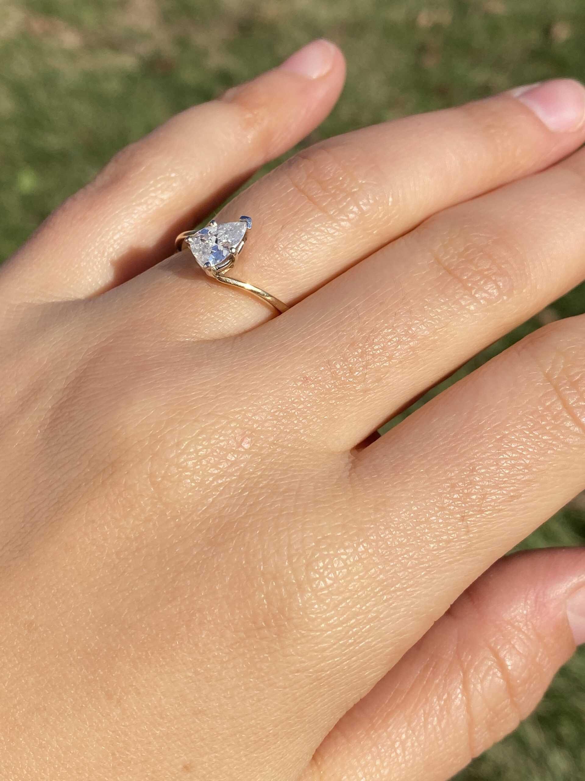 The 116th Avenue: Pear Shaped Bypass Style Engagement Ring in Yellow Gold - Image 10