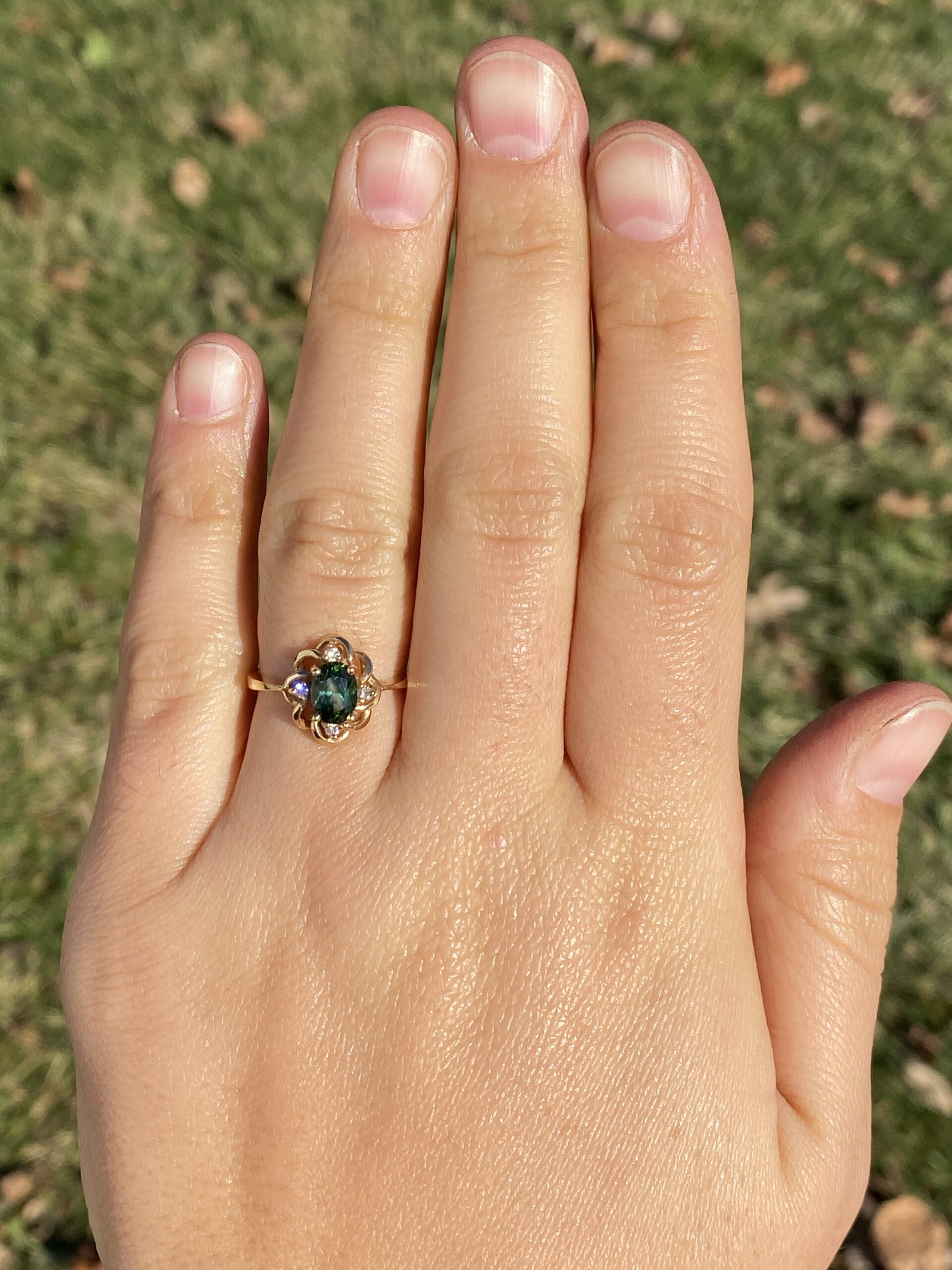 SOLD - The 118th Avenue: Tourmaline and Natural Diamond Ring in Yellow Gold - Image 8