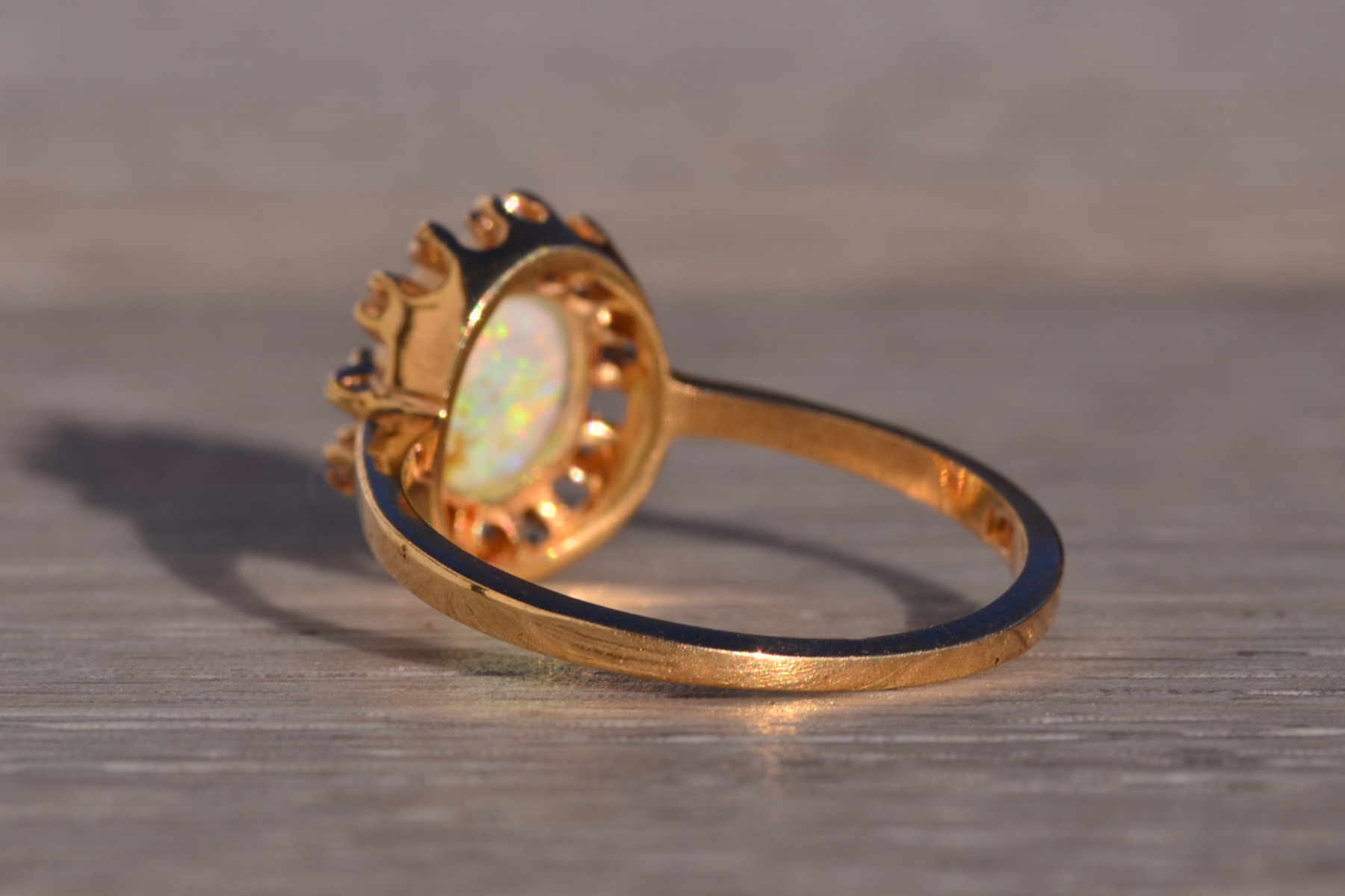 The 124th Avenue: Australian Opal and Natural Diamond Ring in Yellow Gold - Image 4