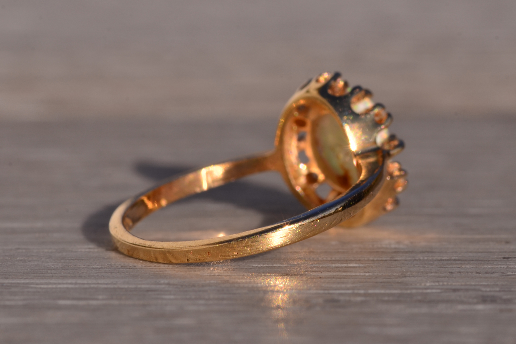 The 124th Avenue: Australian Opal and Natural Diamond Ring in Yellow Gold - Image 5