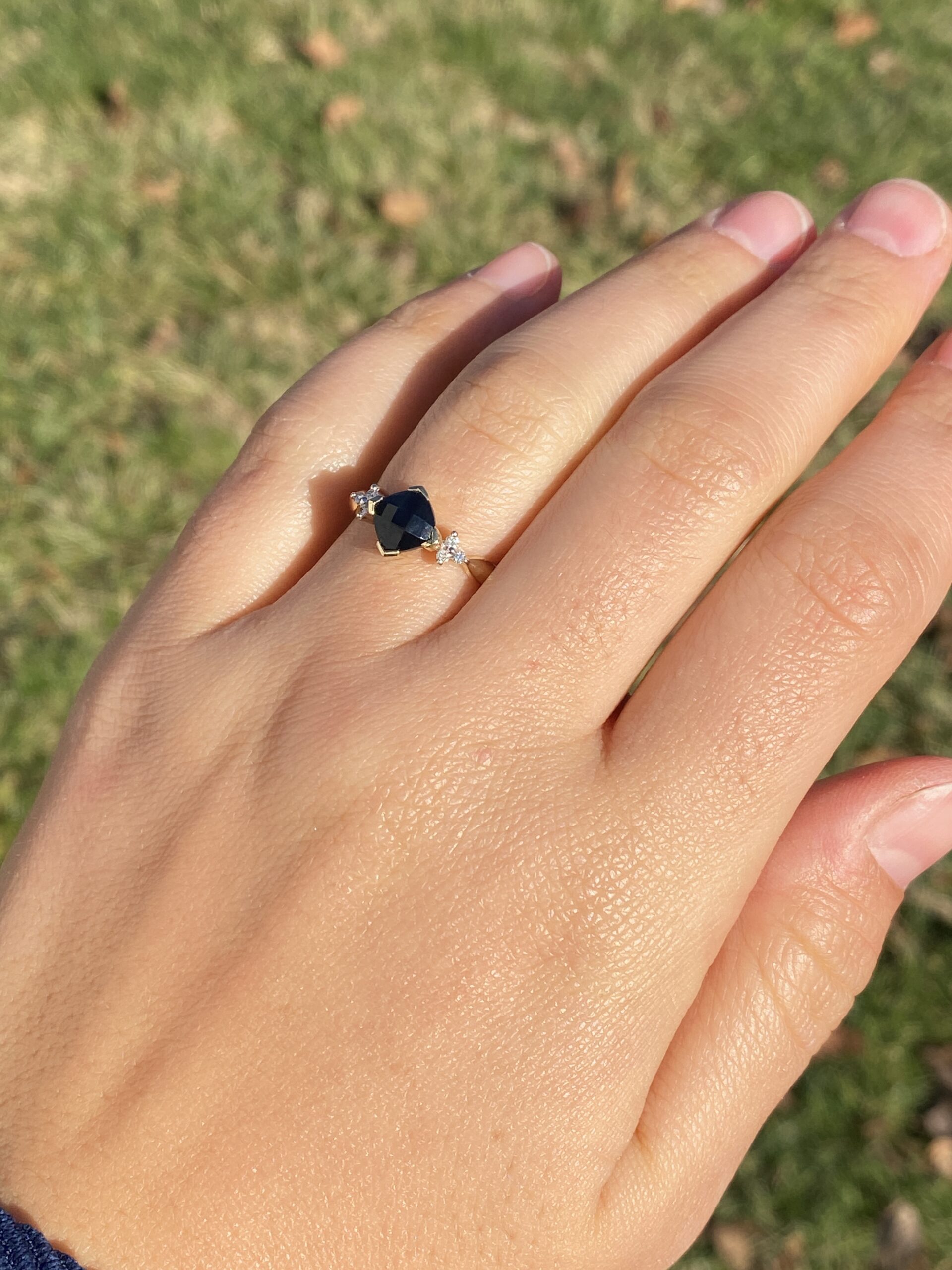 The 125th Avenue: Checkerboard Cut Onyx and Natural Diamond Ring - Image 9