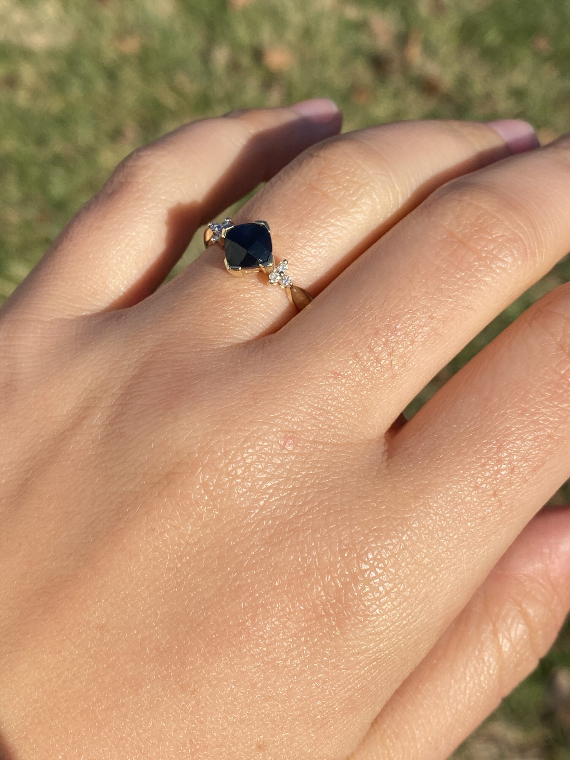 The 125th Avenue: Checkerboard Cut Onyx and Natural Diamond Ring - Image 10