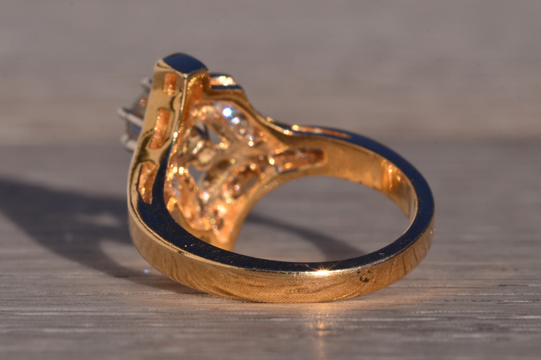 The 121st Avenue: Vintage Bypass Engagement Ring in Yellow Gold with Natural Diamonds - Image 4