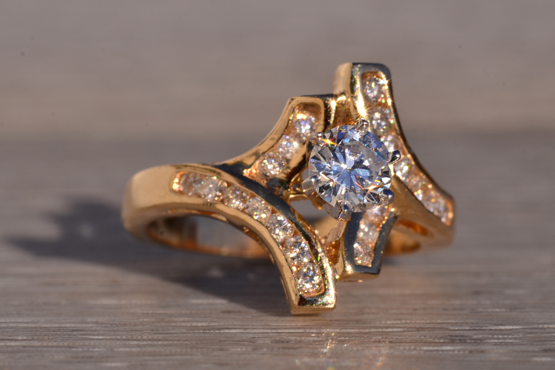 The 121st Avenue: Vintage Bypass Engagement Ring in Yellow Gold with Natural Diamonds - Image 6