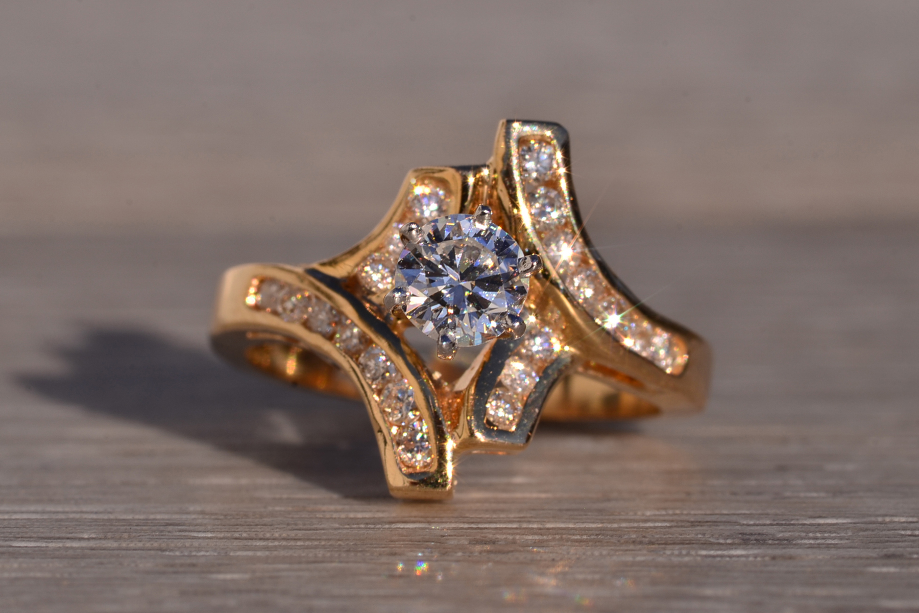 The 121st Avenue: Vintage Bypass Engagement Ring in Yellow Gold with Natural Diamonds - Image 7