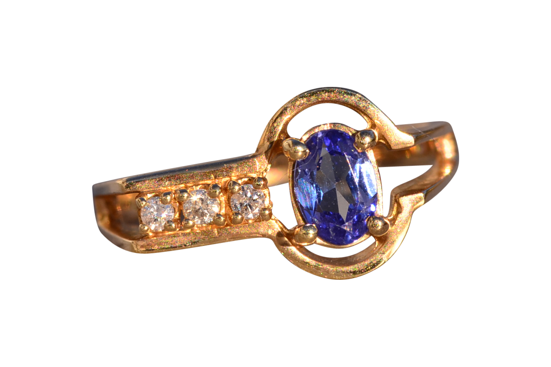 The 122nd Avenue: Modernist Tanzanite and Diamond Ring in Yellow Gold