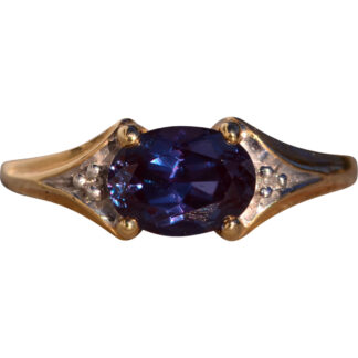 SOLD - The 120th Avenue: Lab Alexandrite and Natural Diamond Ring