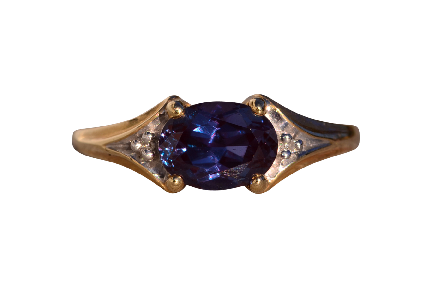 SOLD - The 120th Avenue: Lab Alexandrite and Natural Diamond Ring