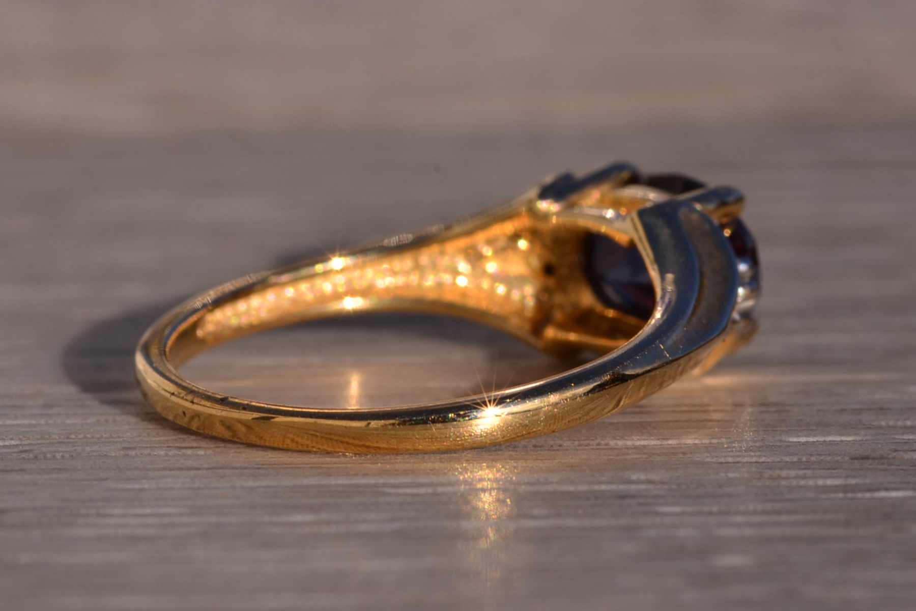 SOLD - The 120th Avenue: Lab Alexandrite and Natural Diamond Ring - Image 5