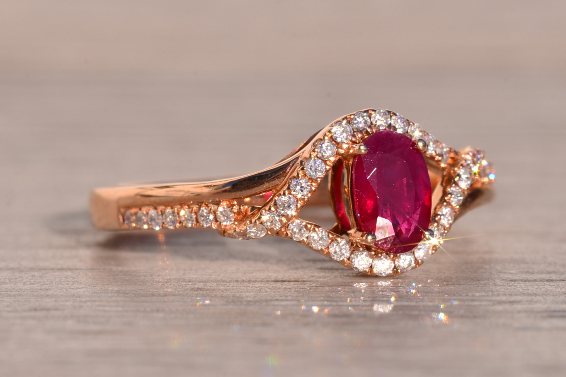 The 184th Avenue: Oval Natural Ruby and Diamond Ring in Rose Gold - Image 6