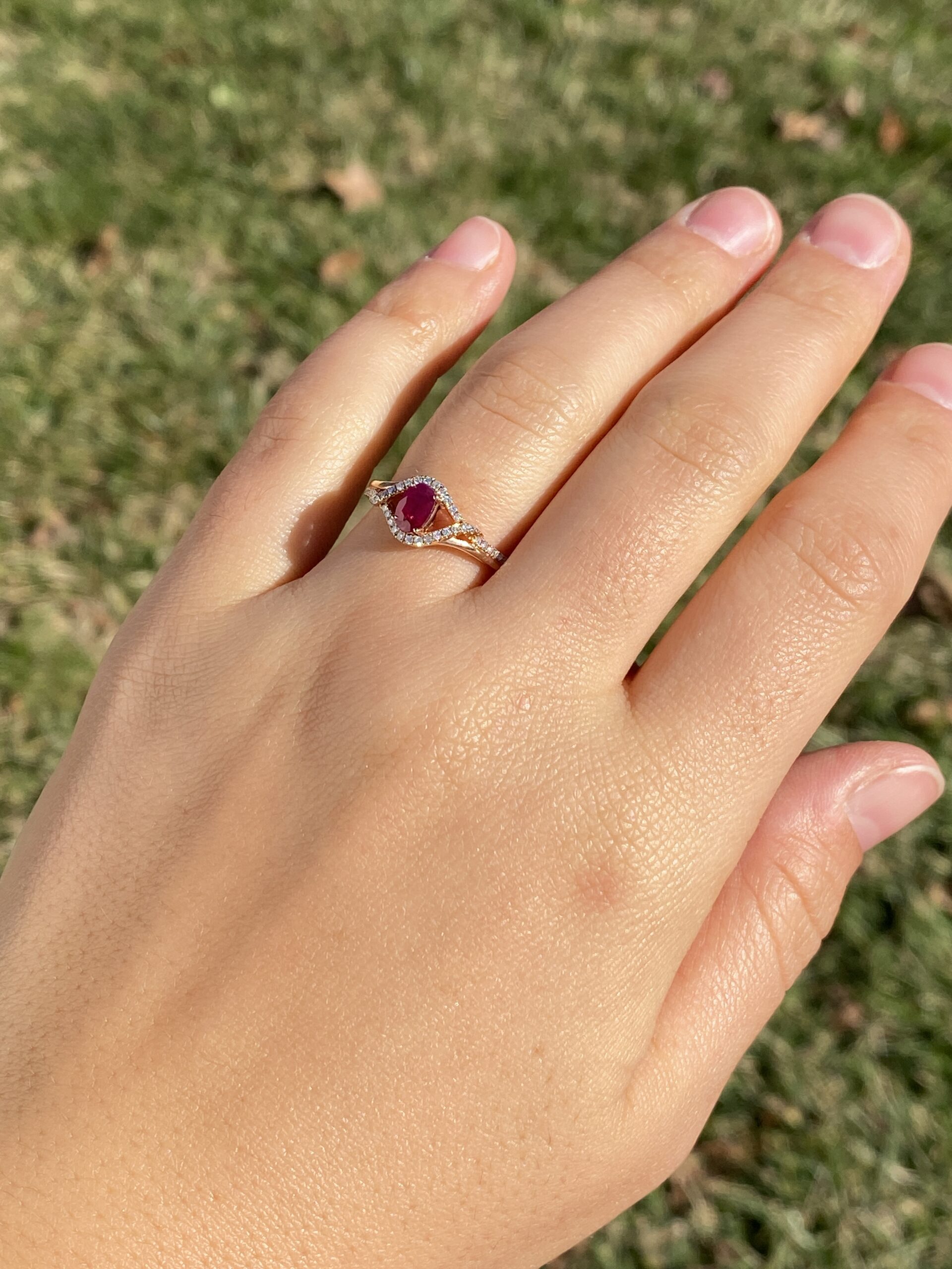 The 184th Avenue: Oval Natural Ruby and Diamond Ring in Rose Gold - Image 9