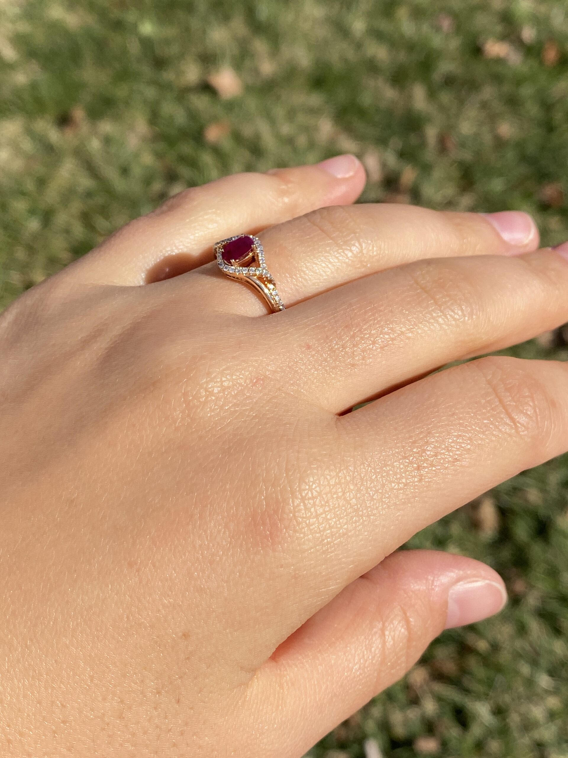 The 184th Avenue: Oval Natural Ruby and Diamond Ring in Rose Gold - Image 10