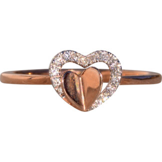 The 194th Avenue: Gabriel and Co Double Heart and Diamond Ring in Rose Gold