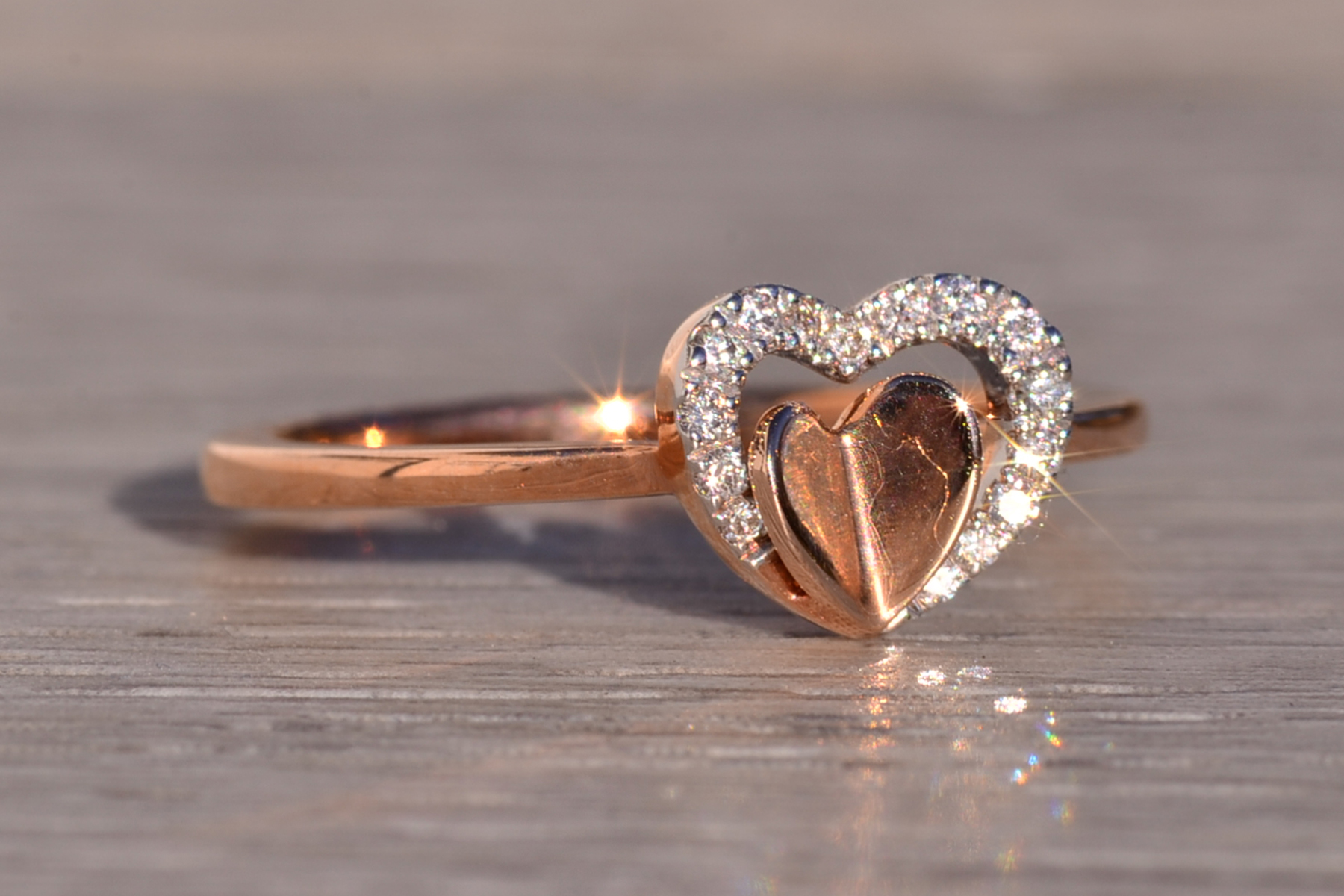The 194th Avenue: Gabriel and Co Double Heart and Diamond Ring in Rose Gold - Image 6