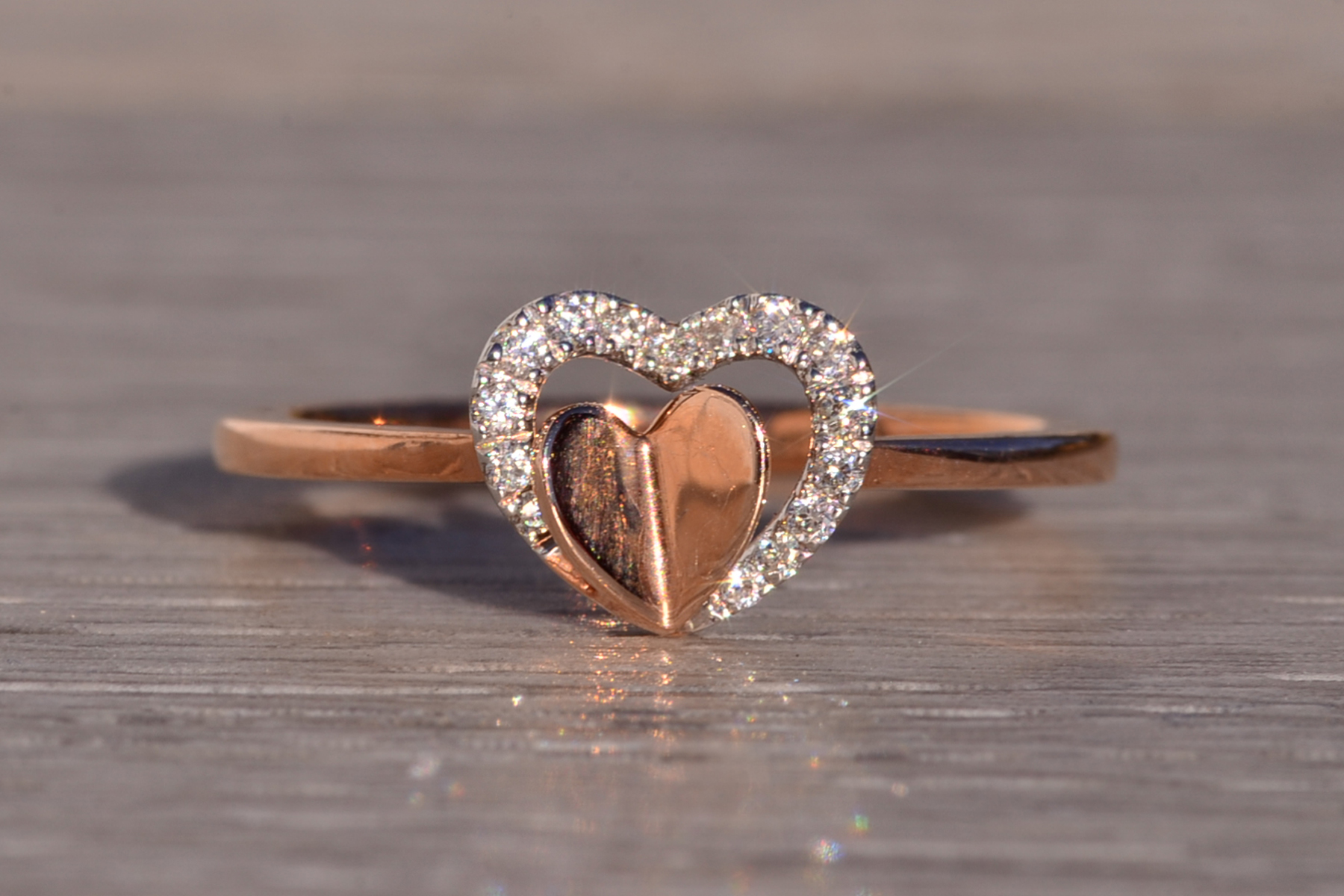 The 194th Avenue: Gabriel and Co Double Heart and Diamond Ring in Rose Gold - Image 8