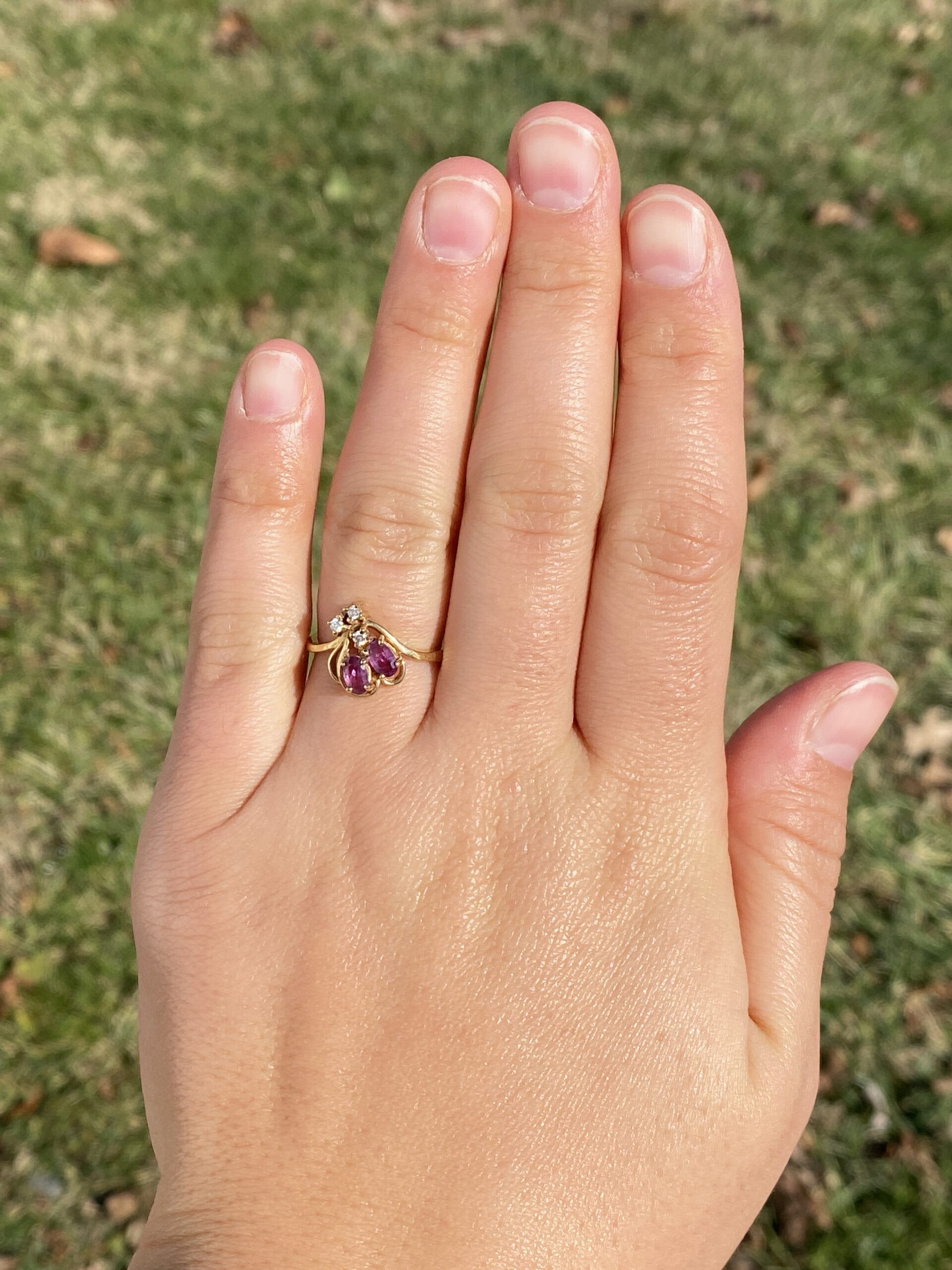 The 197th Avenue: Ruby and Natural Diamond Flare Ring in Yellow Gold - Image 8