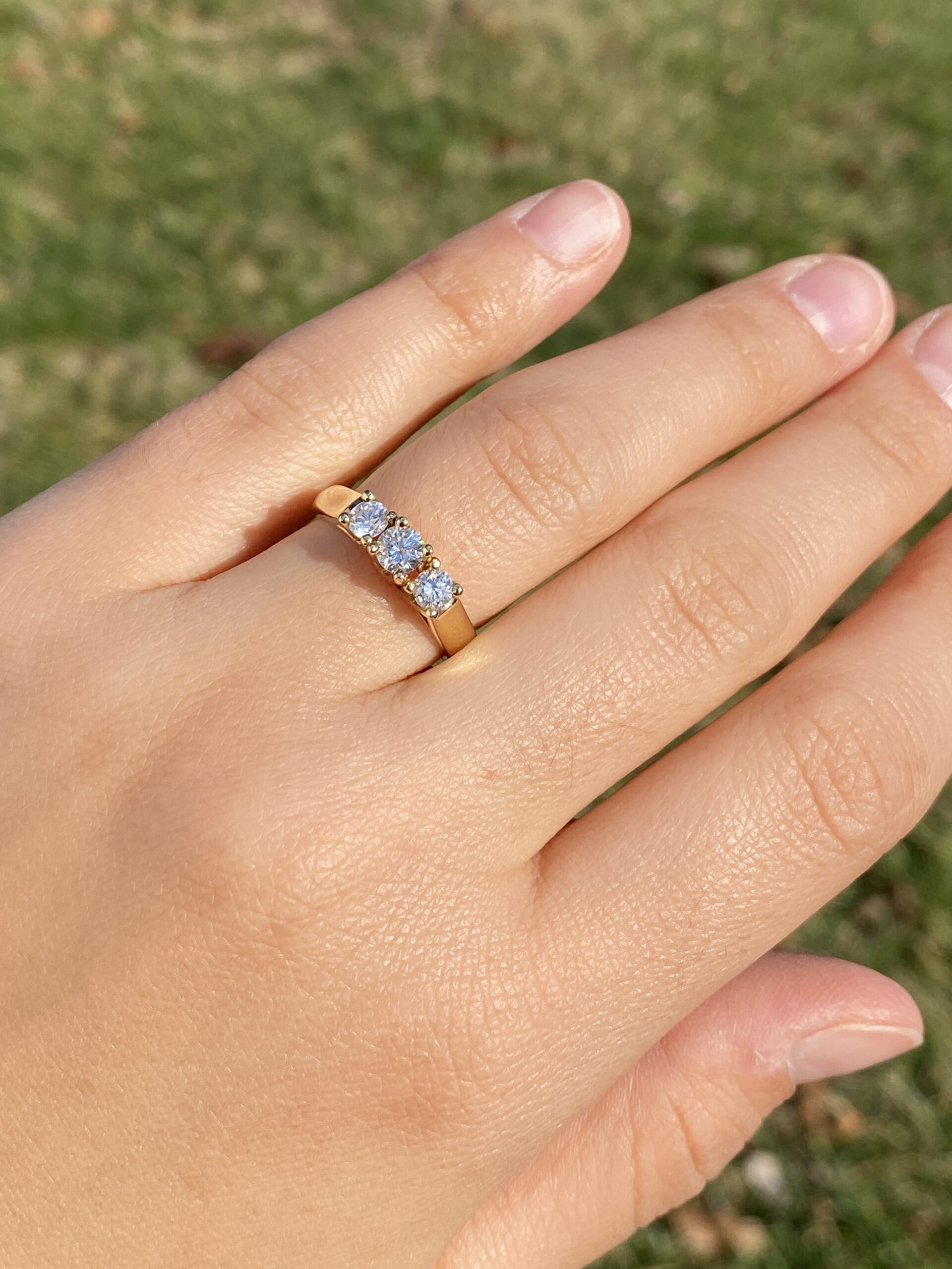 The Klamath River: Vintage Past Present Future Diamond Ring in Yellow Gold - Image 9