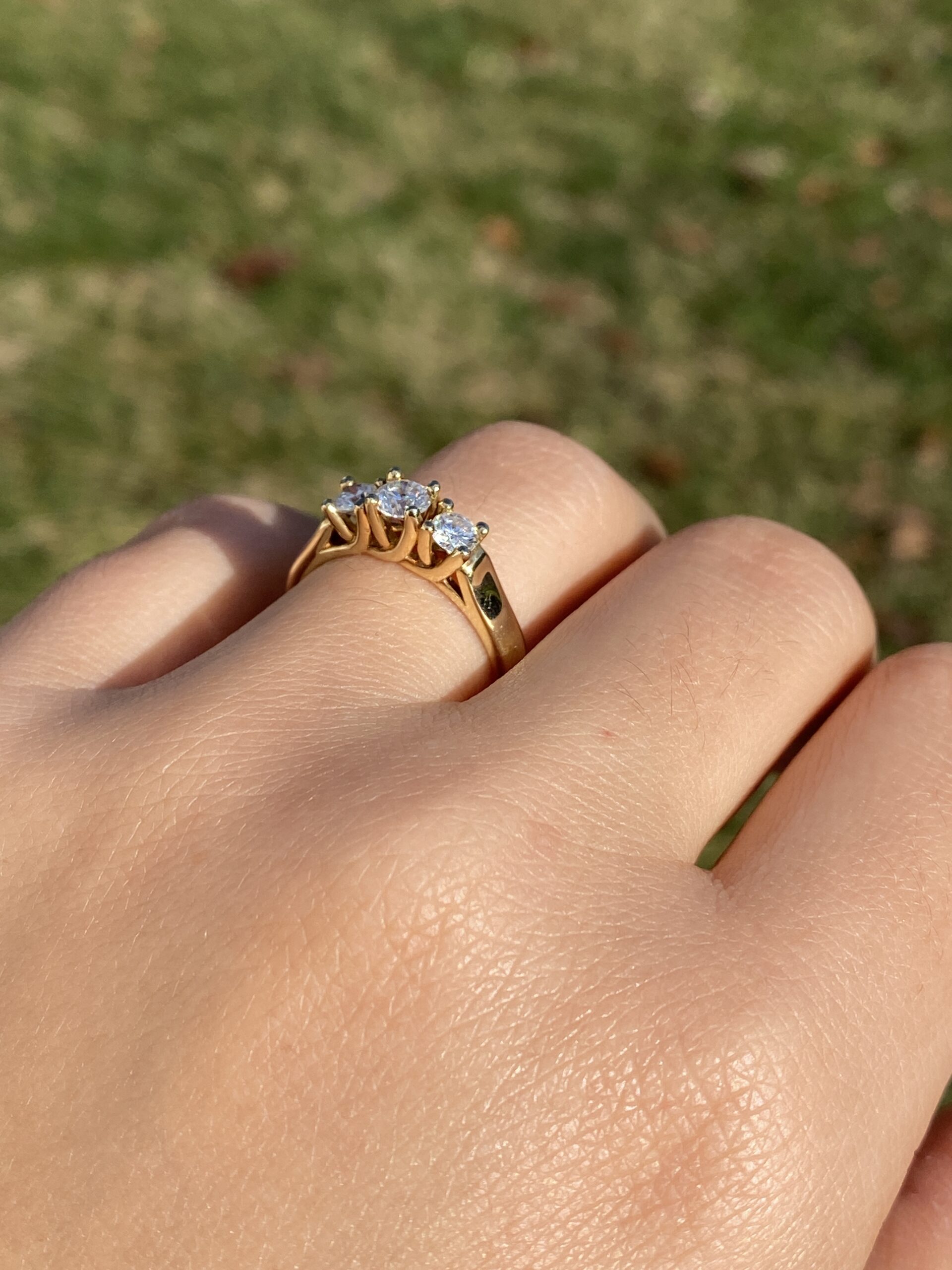 The Klamath River: Vintage Past Present Future Diamond Ring in Yellow Gold - Image 10