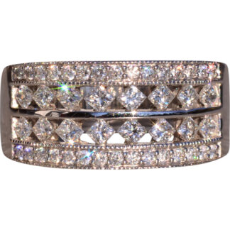 The Ajax Peak: Wide Diamond Band in White Gold