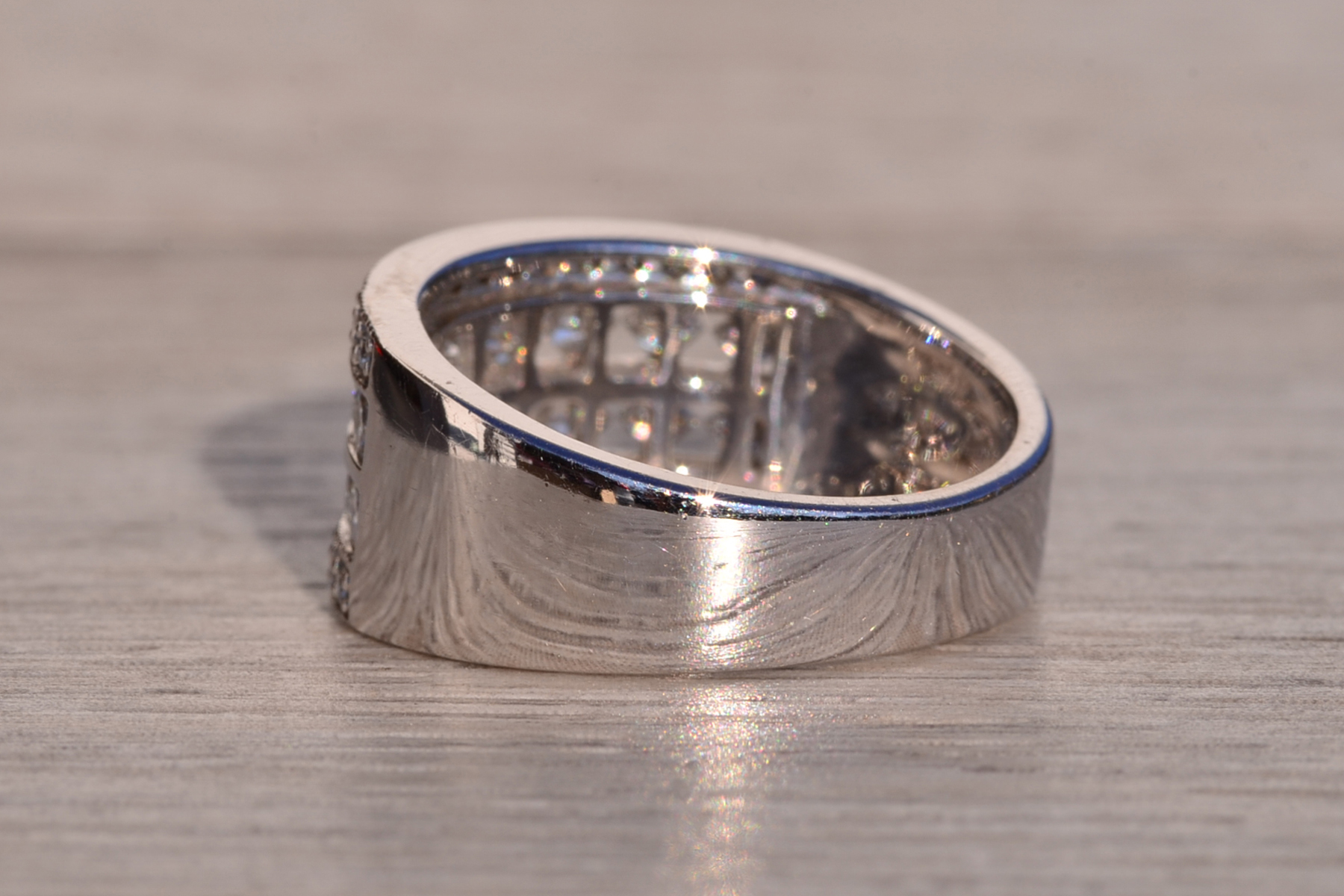 The Ajax Peak: Wide Diamond Band in White Gold - Image 4