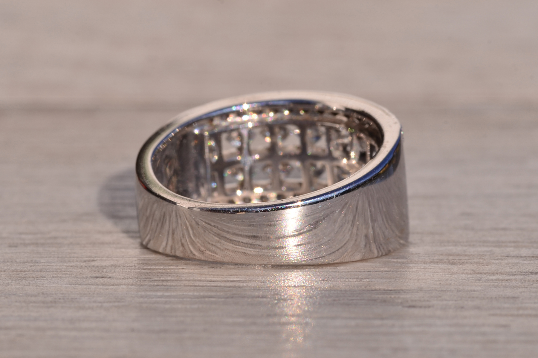 The Ajax Peak: Wide Diamond Band in White Gold - Image 5