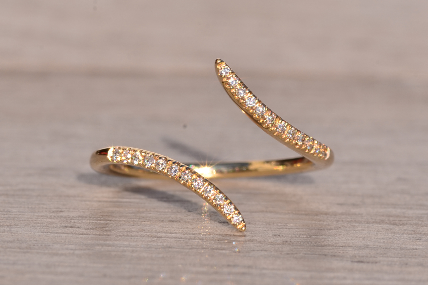 The Mount Sanford: Gabriel and Co Signed Bypass Diamond Ring in Yellow Gold - Image 2
