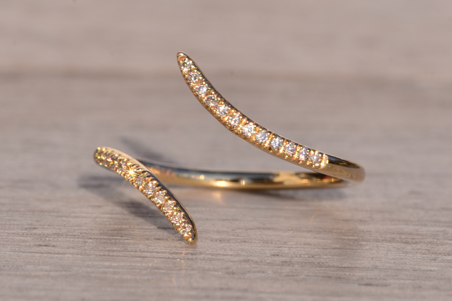 The Mount Sanford: Gabriel and Co Signed Bypass Diamond Ring in Yellow Gold - Image 3