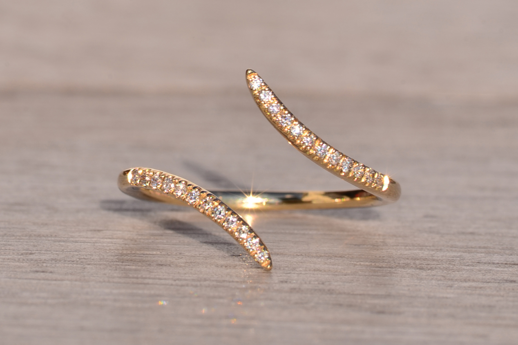 The Mount Sanford: Gabriel and Co Signed Bypass Diamond Ring in Yellow Gold - Image 7