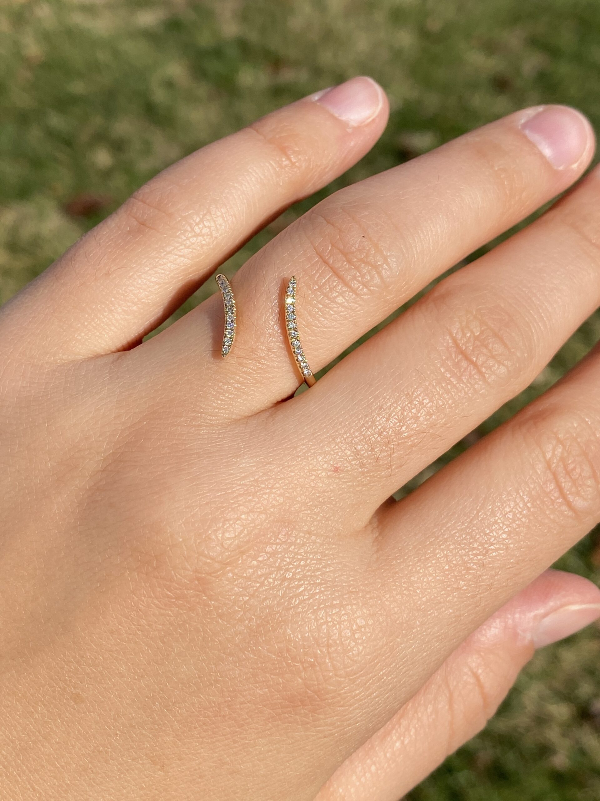 The Mount Sanford: Gabriel and Co Signed Bypass Diamond Ring in Yellow Gold - Image 9