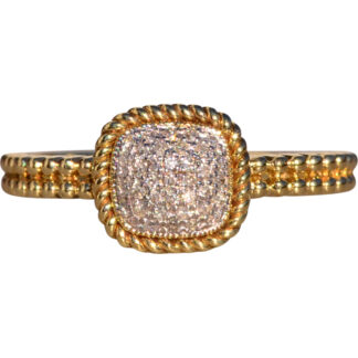The Yuba River: Pave Set Natural Diamond Ring with Roped Halo and Granulation