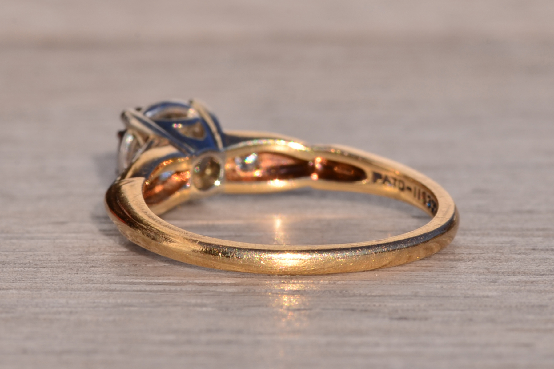 SOLD - The Gannett Peak: Antique Jabel Signed Engagement Ring with Old Mine Cut Diamond - Image 4