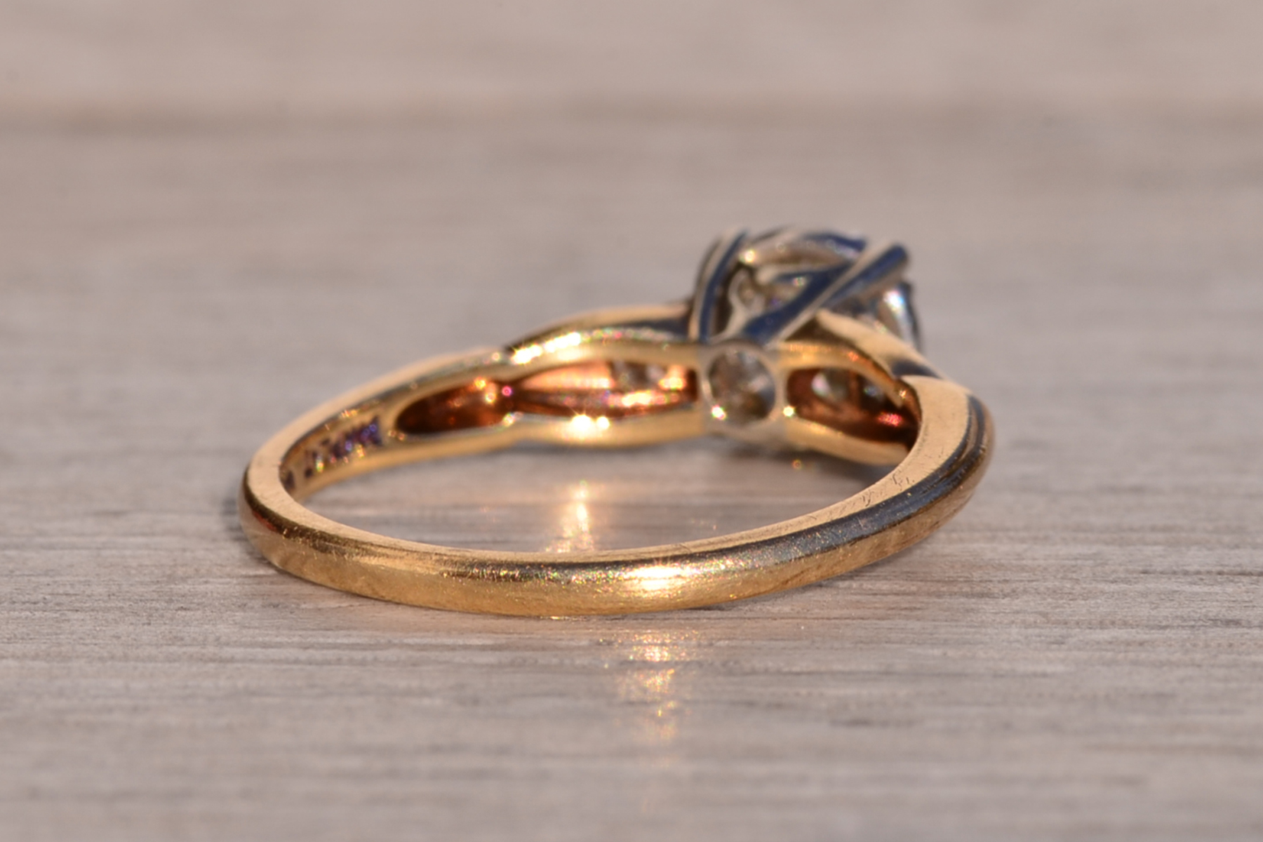 SOLD - The Gannett Peak: Antique Jabel Signed Engagement Ring with Old Mine Cut Diamond - Image 5