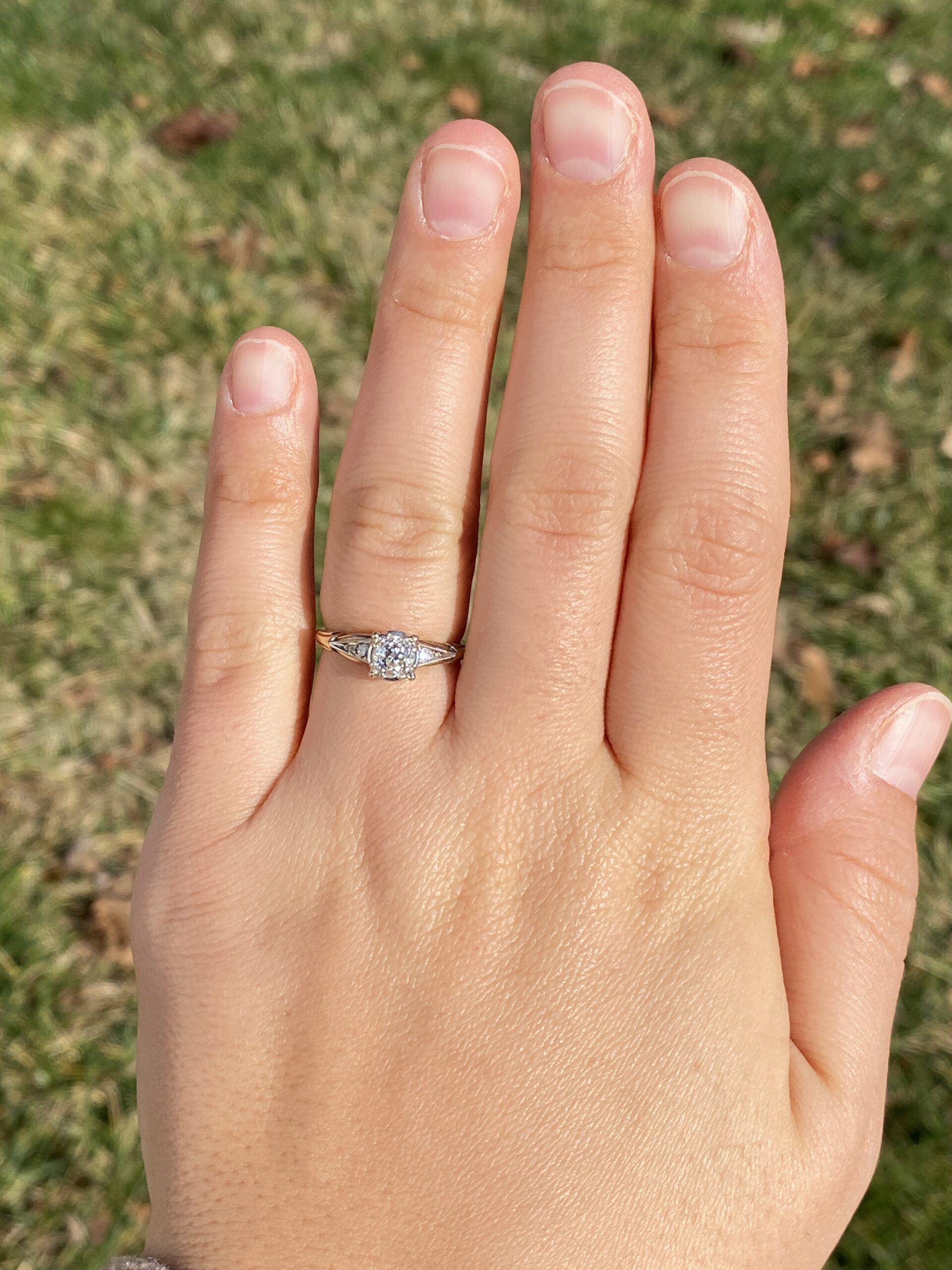 SOLD - The Gannett Peak: Antique Jabel Signed Engagement Ring with Old Mine Cut Diamond - Image 8