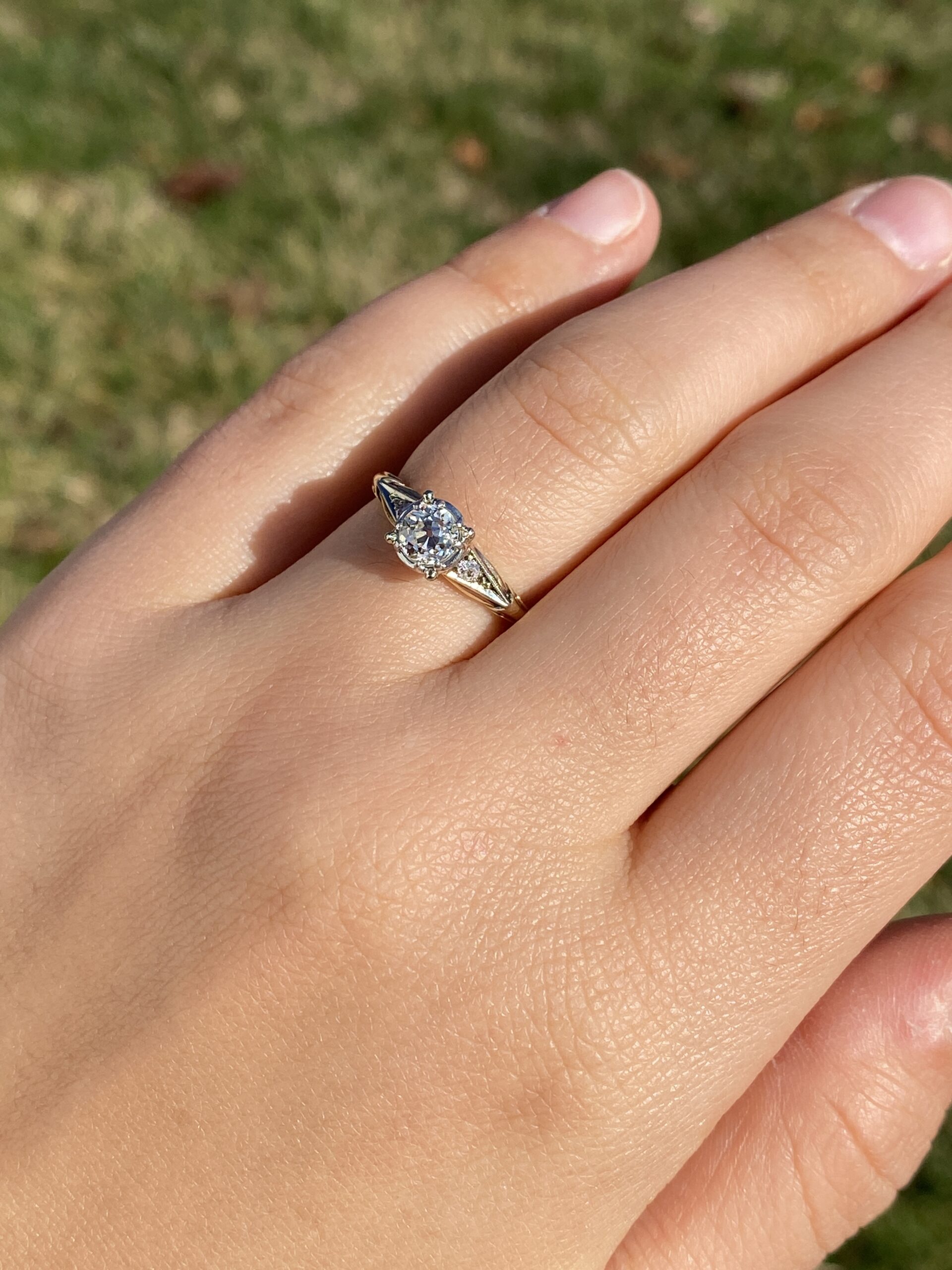 SOLD - The Gannett Peak: Antique Jabel Signed Engagement Ring with Old Mine Cut Diamond - Image 9