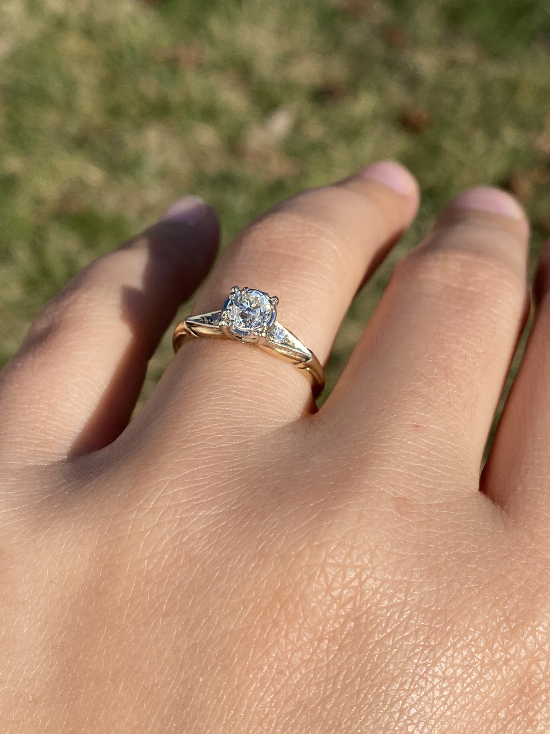 SOLD - The Gannett Peak: Antique Jabel Signed Engagement Ring with Old Mine Cut Diamond - Image 10