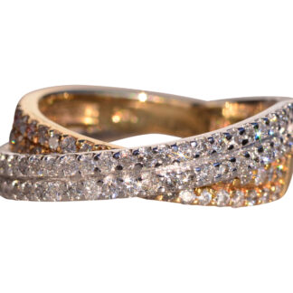 Rue de Rivoli: Two Tone Natural Diamond Crossover Ring