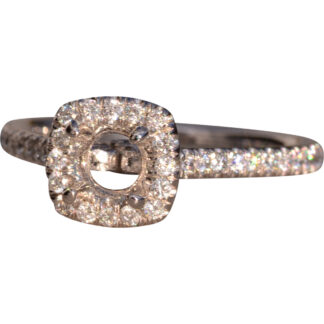 Gabriel and Company Cushion Halo Mounting in White Gold