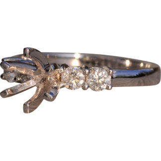 Four Natural Diamond Semi Mount in White Gold