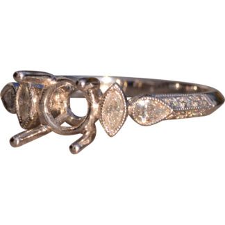 Unique Natural Diamond Mounting in White Gold