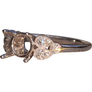 Natural Diamond Semi Mounting in White Gold
