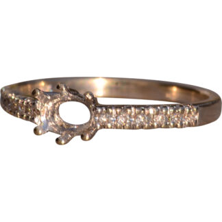 East to West Natural Diamond Semi Mount in White Gold