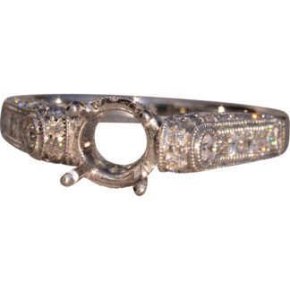 Engagement Ring Semi Mount with Natural Diamond in White Gold