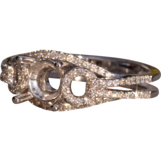 Natural Diamond Engagement Semi Mount in White Gold