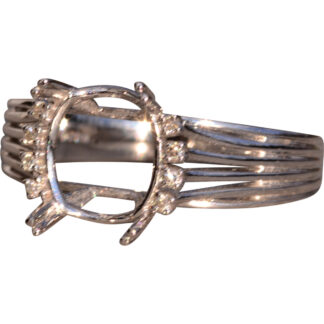 Engagement Ring Semi Mount in White Gold With Natural Diamonds