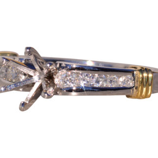Platinum and Yellow Gold Natural Diamond Semi Mounting