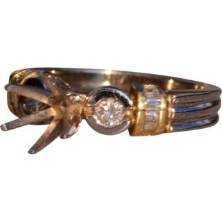 Two Tone Natural Diamond Engagement Semi Mount