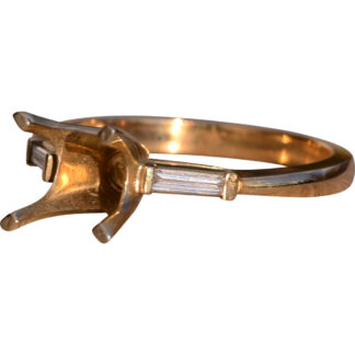 Classic Baguette Natural Diamond Mounting in Yellow Gold